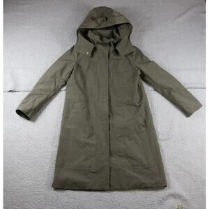 Emerson Fry Coat Womens 4 Green Hooded Parka Cotton Blend Detachable Hood USA